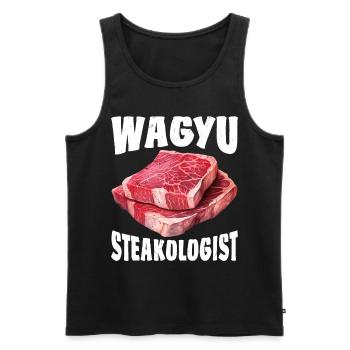 Wagyu Steak - Men's Premium Organic Tank Top - black - Front - AI Model Male 178 light (178cm)