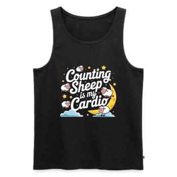 Funny Sleep Saying - Men's Premium Organic Tank Top - black - Front - Michal (187cm)
