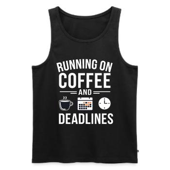 Office Coffee Deadline - Men's Premium Organic Tank Top - black - Front - AI Model Male 178 light (178cm)