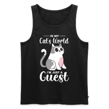 Witziger Katzen Spruch - Männer Premium Bio Tank Top - Schwarz - Vorne - Michal (187cm)