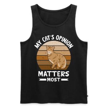 Witziger Katzen Spruch - Männer Premium Bio Tank Top - Schwarz - Vorne - Michal (187cm)