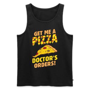 Drôle de dicton de pizza - Débardeur bio Premium Homme - noir - Devant - Michal (187cm)