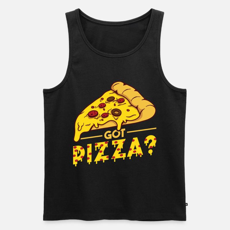 Witziger Pizza Spruch - Männer Premium Bio Tank Top - Schwarz