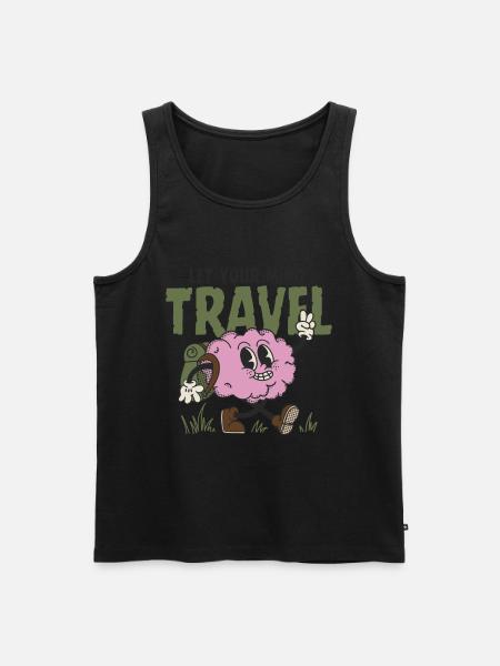 Let Your Mind Travel - Men's Premium Organic Tank Top - black