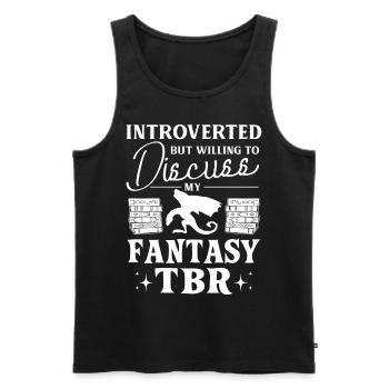 Bookworm Dragon Fantasy Book Lover - Men's Premium Organic Tank Top - black - Front - Michal (187cm)