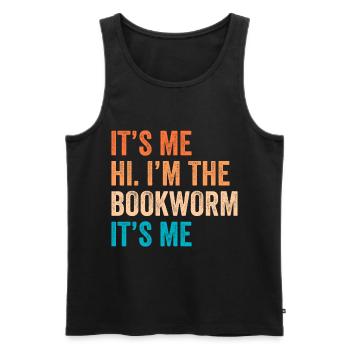 Bookworm Books Reading Book Fan Bookworm - Men's Premium Organic Tank Top - black - Front - AI Model Male 178 light (178cm)