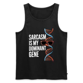 Sarcasm Genes DNA Genetics - Men's Premium Organic Tank Top - black - Front - AI Model Male 178 light (178cm)