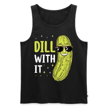 Cornichon à l’aneth Je suis l’un des cornichons - Débardeur bio Premium Homme - noir - Devant - Michal (187cm)