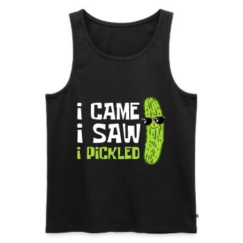 Cornichon à l’aneth Je suis l’un des cornichons - Débardeur bio Premium Homme - noir - Devant - Michal (187cm)