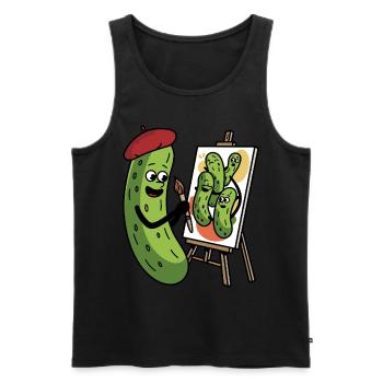 Gewürzgurke Essiggurke - Männer Premium Bio Tank Top - Schwarz - Vorne - Michal (187cm)
