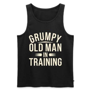 Grumpy Old Man Grumpy - Men's Premium Organic Tank Top - black - Front - AI Model Male 178 light (178cm)