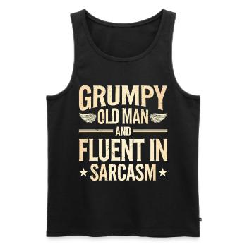Grumpy Old Man Grumpy - Men's Premium Organic Tank Top - black - Front - AI Model Male 178 light (178cm)