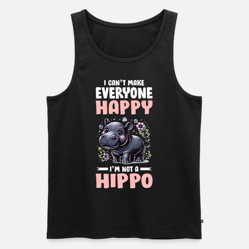 Nilpferd - Männer Premium Bio Tank Top - Schwarz