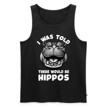 Nilpferd - Männer Premium Bio Tank Top - Schwarz - Vorne - Michal (187cm)
