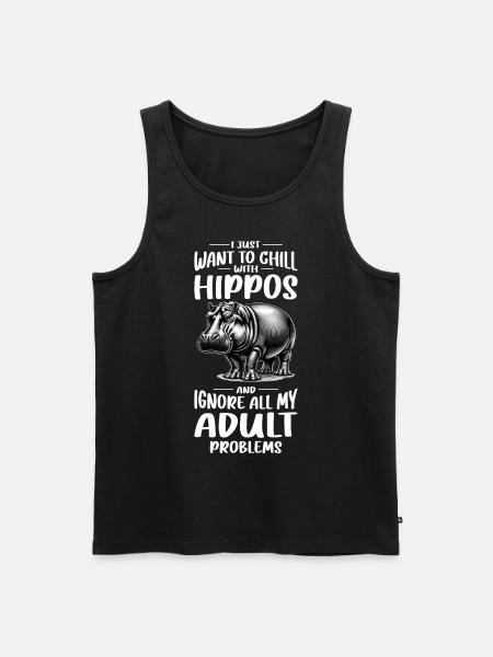 Nilpferd - Männer Premium Bio Tank Top - Schwarz