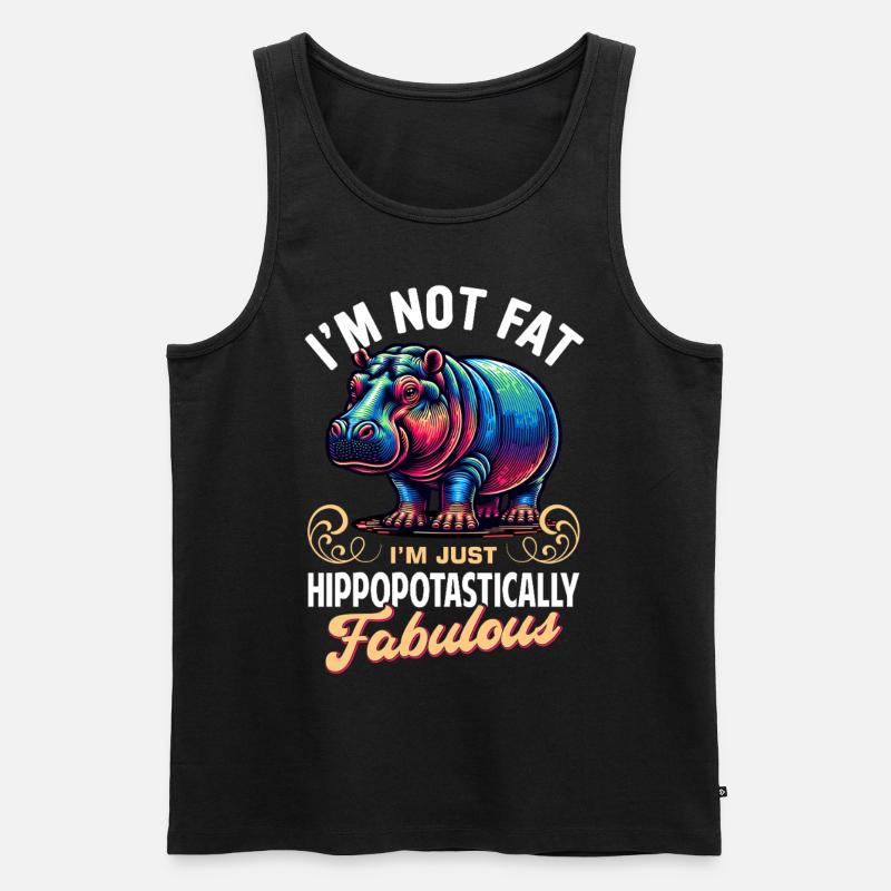 Nilpferd - Männer Premium Bio Tank Top - Schwarz
