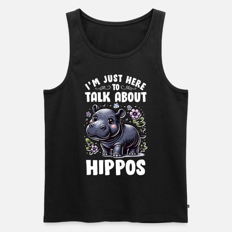Nilpferd - Männer Premium Bio Tank Top - Schwarz