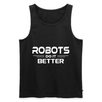 Ai Robotique Geek Tech Humour Robot - Débardeur bio Premium Homme - noir - Devant - AI Model Male 178 light (178cm)