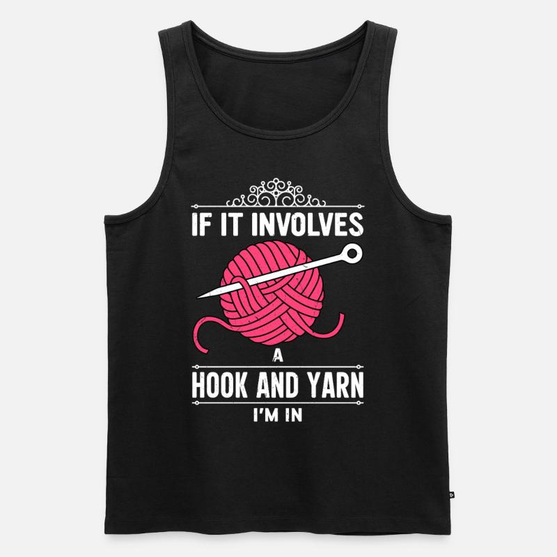 Häkeln - Männer Premium Bio Tank Top - Schwarz
