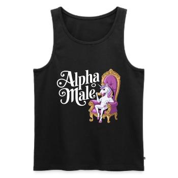 Rainbow Alpha Man Unicorn - Men's Premium Organic Tank Top - black - Front - AI Model Male 178 light (178cm)