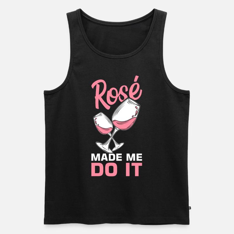 Wein Rosé - Männer Premium Bio Tank Top - Schwarz