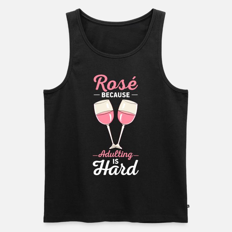 Wein Rosé - Männer Premium Bio Tank Top - Schwarz