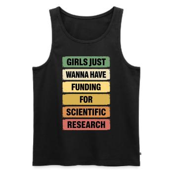 Les filles ne veulent que des fonds pour la science - Débardeur bio Premium Homme - noir - Devant - Michal (187cm)