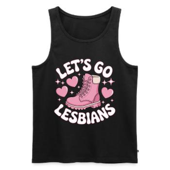 Let's Go Lesbians Lesbian - Men's Premium Organic Tank Top - black - Front - AI Model Male 178 light (178cm)