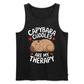 Capybara - Men's Premium Organic Tank Top - black - Front - Michal (187cm)