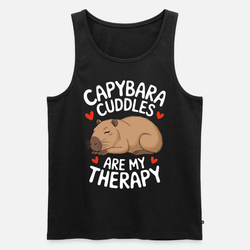 Capybara - Männer Premium Bio Tank Top - Schwarz