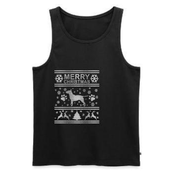 Hund Hässliche Weihnachten Ugly Christmas Sweater - Männer Premium Bio Tank Top - Schwarz - Vorne - AI Model Male 178 light (178cm)