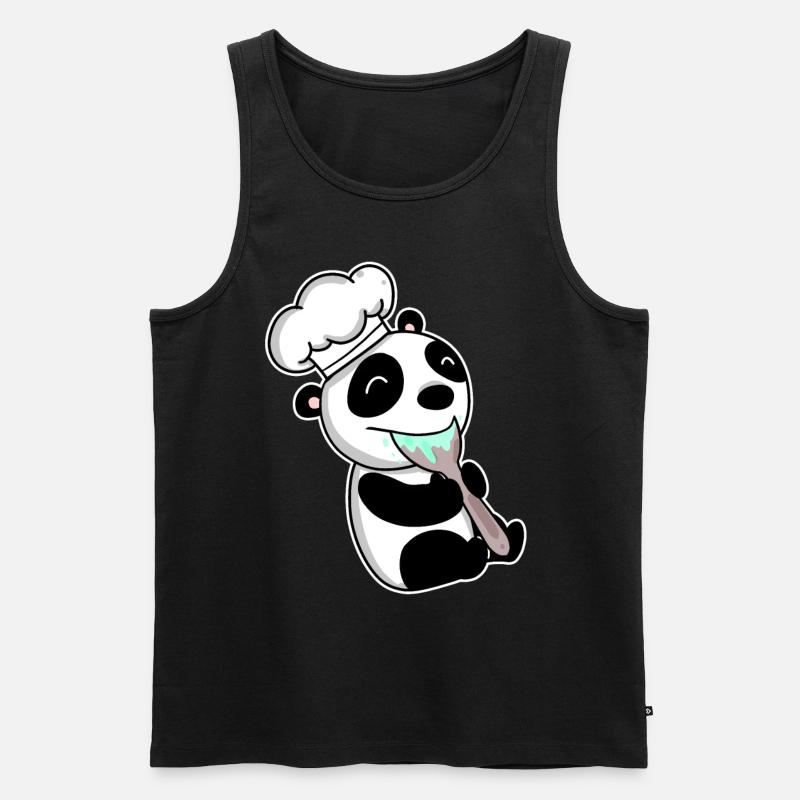 Kochender Baby Panda - Männer Premium Bio Tank Top - Schwarz