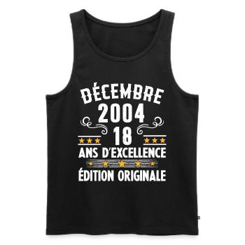 18 Ans Anniversaire Vintage Né(e) en Décembre 2004 - Débardeur bio Premium Homme - noir - Devant - Michal (187cm)