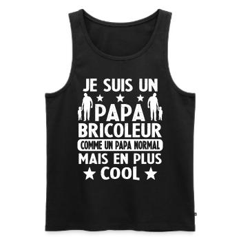 Je Suis Un Papa Bricoleur Cadeau - Débardeur bio Premium Homme - noir - Devant - Michal (187cm)