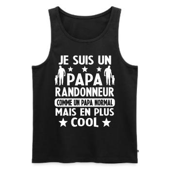 Papa Randonneur Mais Carrément Plus Cool - Débardeur bio Premium Homme - noir - Devant - Michal (187cm)