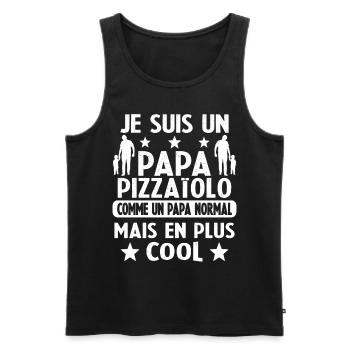 je suis un papa pizzaiolo cadeau pizzaiolo humour - Débardeur bio Premium Homme - noir - Devant - Michal (187cm)