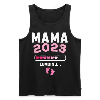 La future maman 2023 annonce sa grossesse - Débardeur bio Premium Homme - noir - Devant - Michal (187cm)