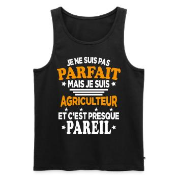 Je ne suis pas parfait mais je suis Agriculteur - Débardeur bio Premium Homme - noir - Devant - Michal (187cm)