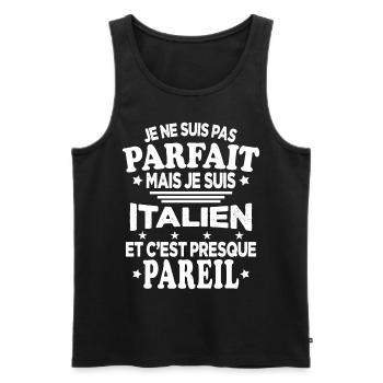 Je ne suis pas parfait mais je suis Italien - Débardeur bio Premium Homme - noir - Devant - Michal (187cm)