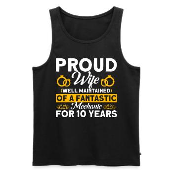 Rose Wedding 10 Years Marriage Gift - Men's Premium Organic Tank Top - black - Front - Michal (187cm)