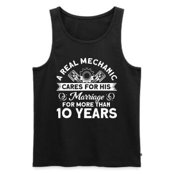 Rose Wedding 10 Years Marriage Gift - Men's Premium Organic Tank Top - black - Front - Michal (187cm)