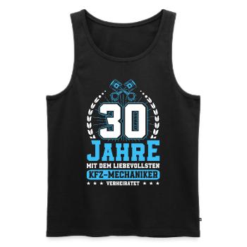 Perlenhochzeit Ehepaar 30. Hochzeitstag Geschenk - Männer Premium Bio Tank Top - Schwarz - Vorne - Michal (187cm)