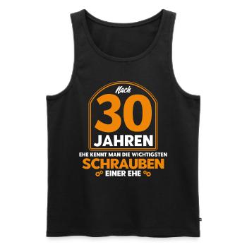 Perlenhochzeit Ehepaar 30. Hochzeitstag Geschenk - Männer Premium Bio Tank Top - Schwarz - Vorne - Michal (187cm)