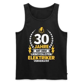 Perlenhochzeit Ehepaar 30. Hochzeitstag Geschenk - Männer Premium Bio Tank Top - Schwarz - Vorne - Michal (187cm)