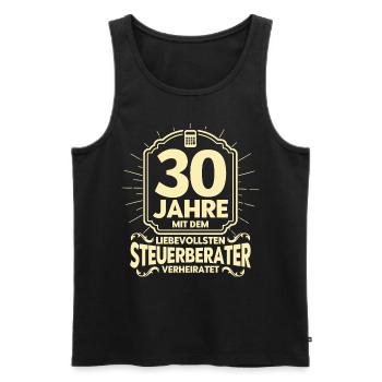Perlenhochzeit Ehepaar 30. Hochzeitstag Geschenk - Männer Premium Bio Tank Top - Schwarz - Vorne - Michal (187cm)