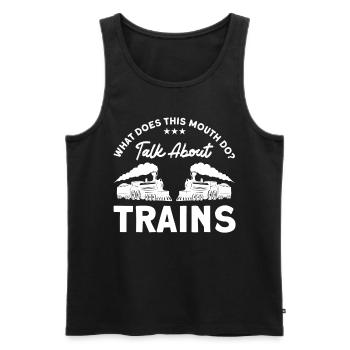 Modellbahn Zug Lokomotiven Geschenk - Männer Premium Bio Tank Top - Schwarz - Vorne - Michal (187cm)
