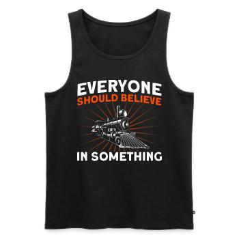 Modellbahn Zug Lokomotiven Geschenk - Männer Premium Bio Tank Top - Schwarz - Vorne - Michal (187cm)