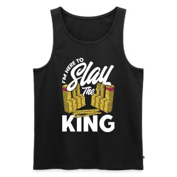 Kubb Ich bin hier, um den König zu töten Geschenk - Männer Premium Bio Tank Top - Schwarz - Vorne - AI Model Male 178 light (178cm)