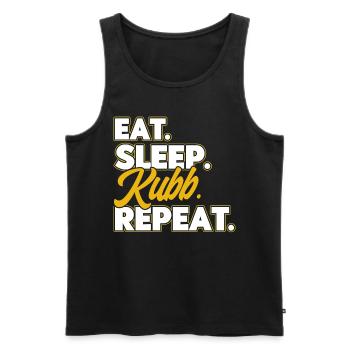 Kubb Eat Sleep Kubb Repeat Geschenk - Männer Premium Bio Tank Top - Schwarz - Vorne - AI Model Male 178 light (178cm)