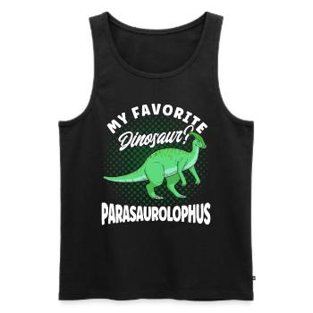 Parasaurolophus Dinosaur Lover Gift - Men's Premium Organic Tank Top - black - Front - AI Model Male 178 light (178cm)